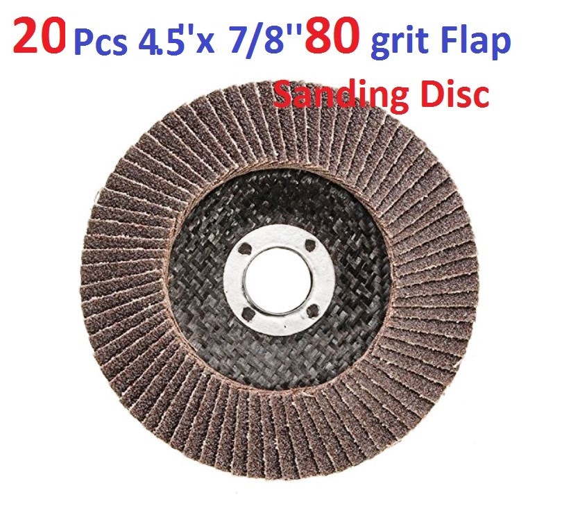 20 Pcs 4''x5/8'' 80 grit  Flap Sanding Disc
