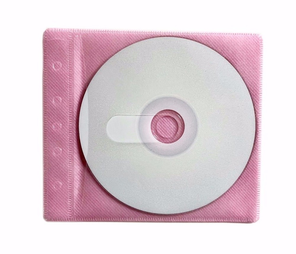1000 Non Woven CD DVD Multi Color Double Sided Plastic Sleeve - HOLD 2000 discs