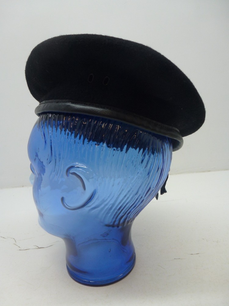 Compton Webb Black Wool Military Issue Beret 6 7/8