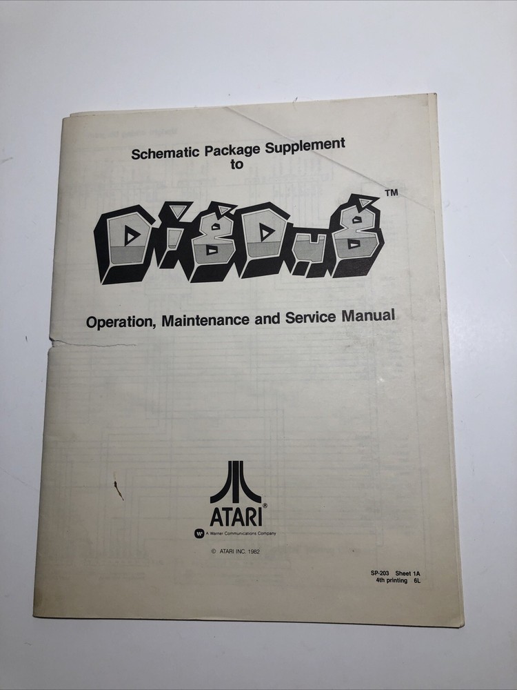 Dig Dug Schematic Package Supplement to Operation Maintenance Service Manual