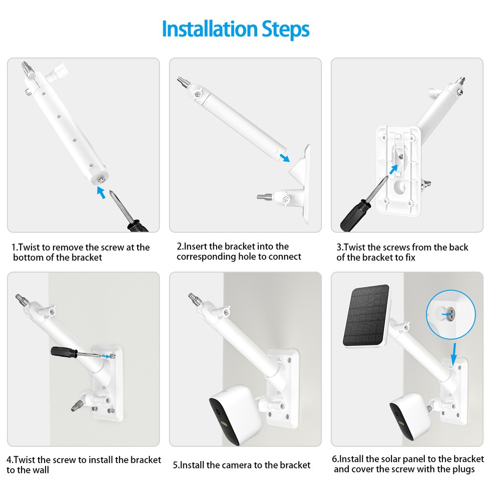 2 in 1 wall mount for eufy 2/2Pro,2C/2C Pro,3/3C,E20/E40&eufyCam solar panel