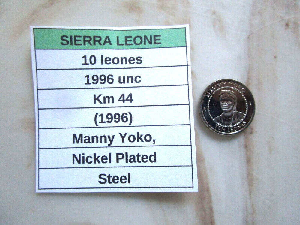SIERRA LEONE, 10 leones, 1996 unc, Km 44 (1996)