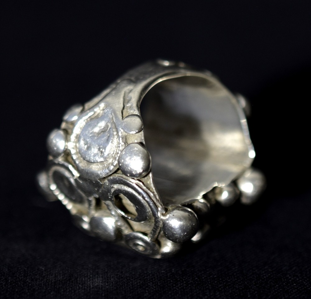 Antique Outstanding Silver-Agate Ring - India - Beautiful Item