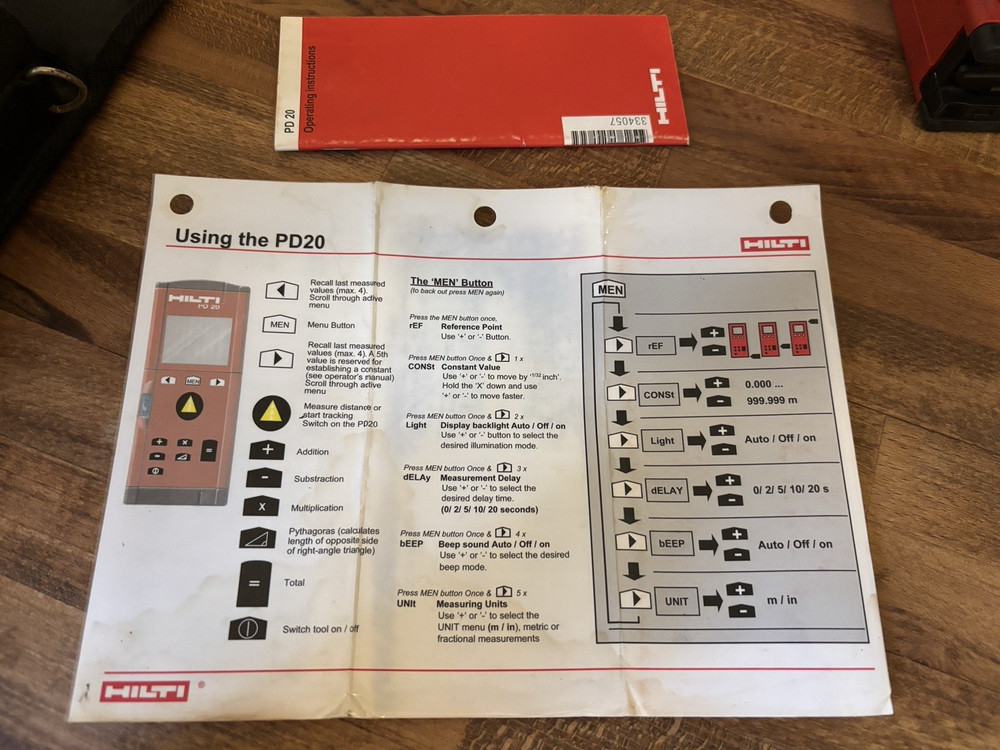 Hilti PD20 Laser Range Meter Measuring System