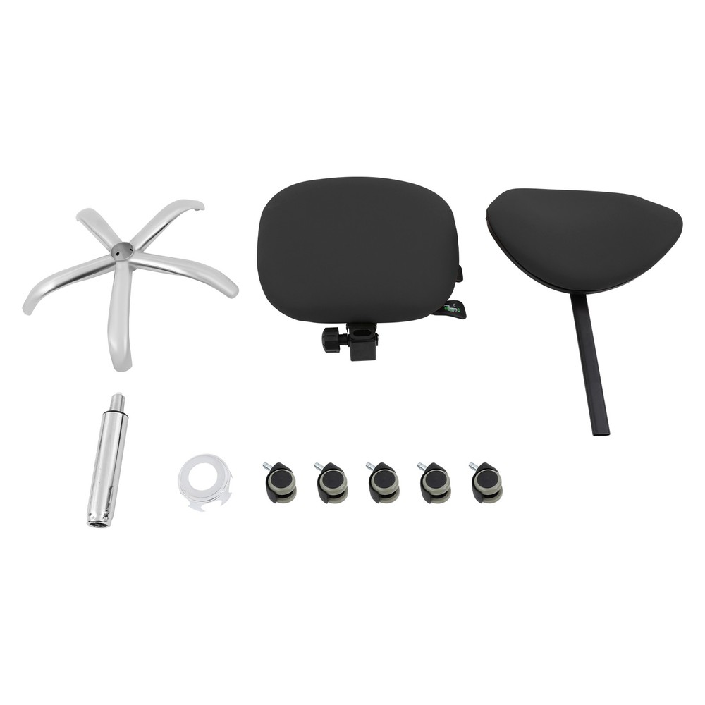 Adjustable Saddle Swivel Chair Ergonomic Rolling Stool w/ Backrest for Office