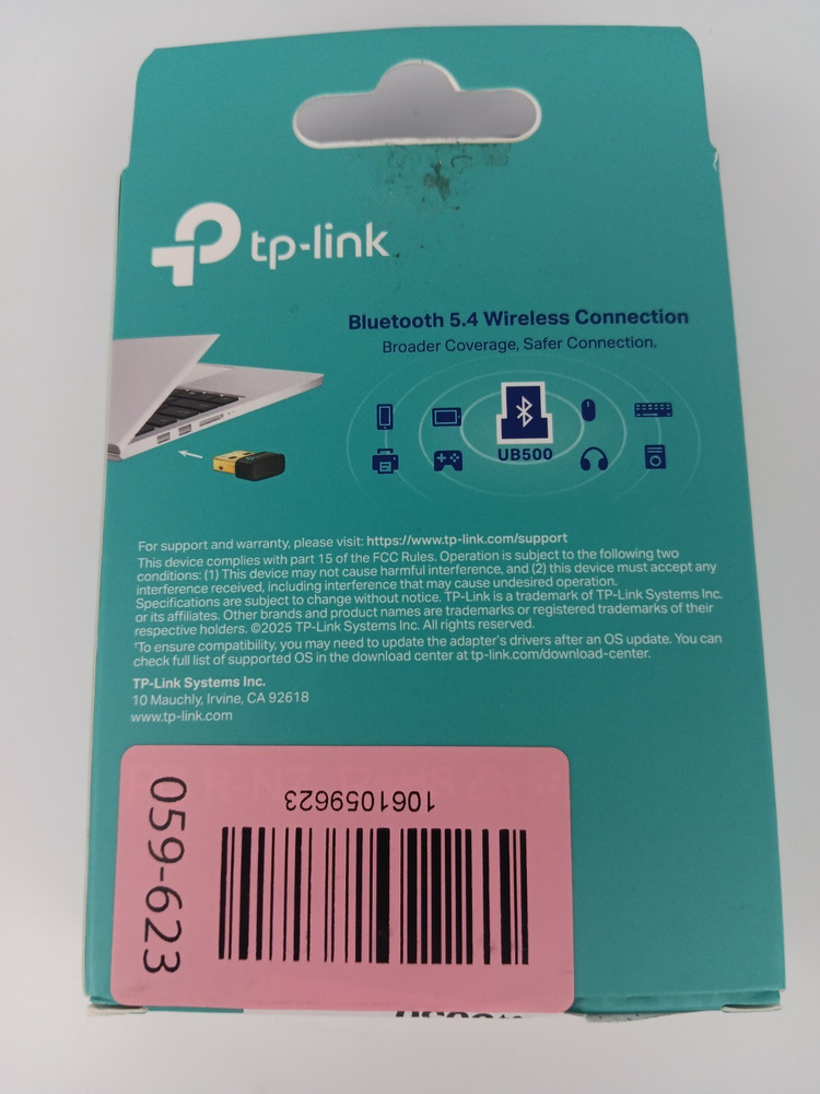 Tp-Link USB Bluetooth Adapter for PC - Bluetooth 5.4 Dongle Receiver Plug n Play