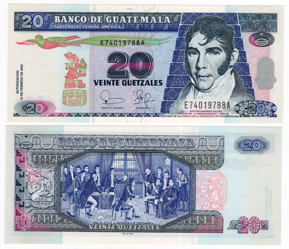 GUATEMALA P- 20 Quetzales 2003 UNC
