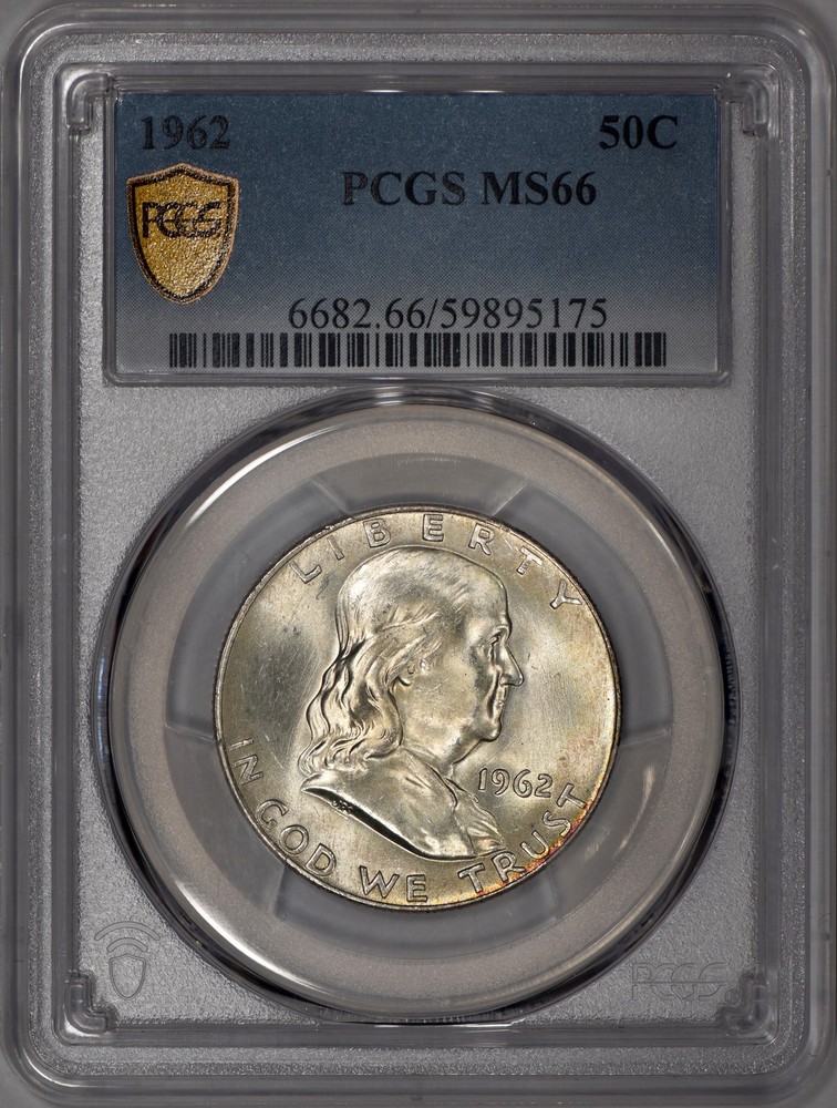 1962 Franklin Half Dollar 50c PCGS MS66 w/ Gold Shield