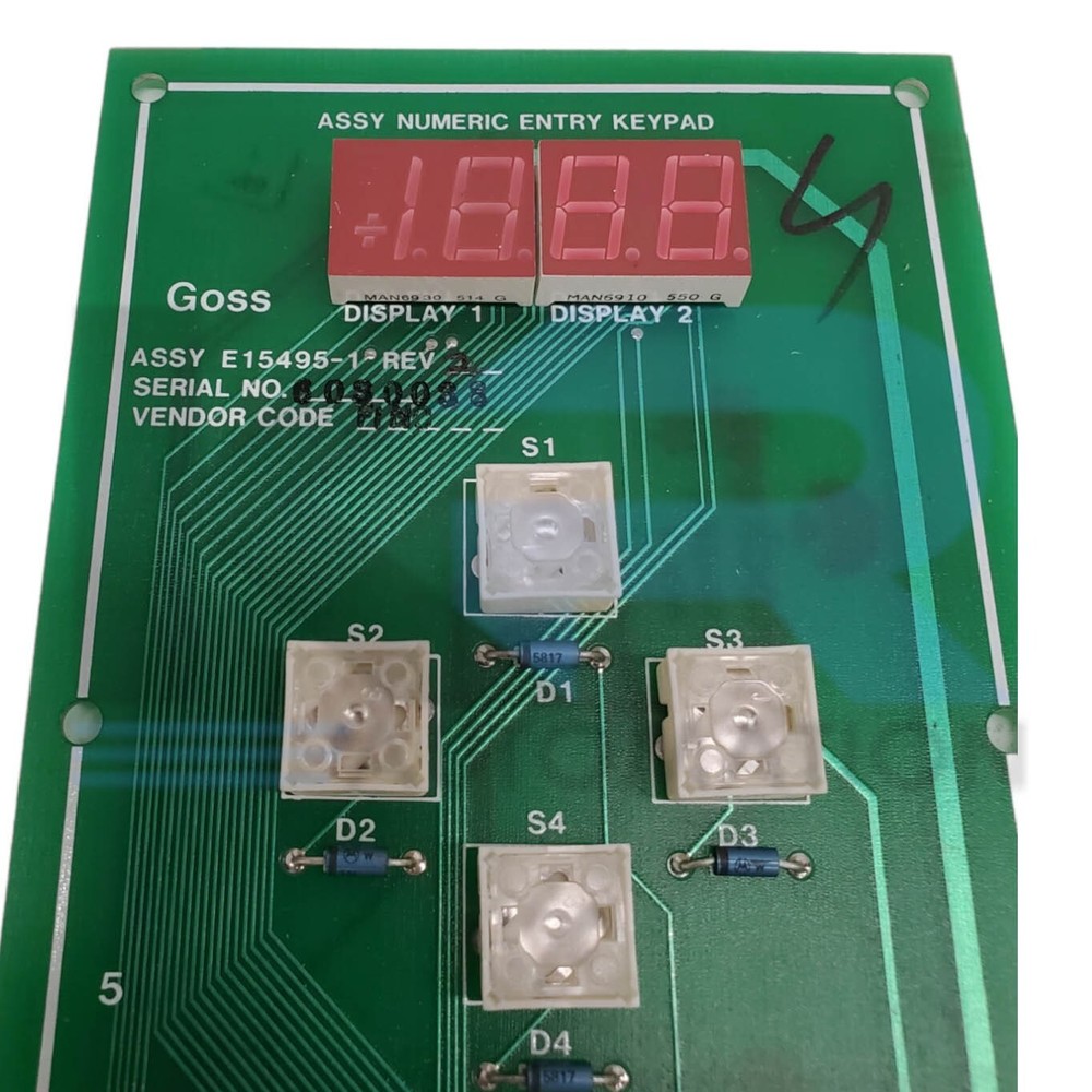 Rockwell E15495-1 Goss Numeric Entry Keyboard Assembly