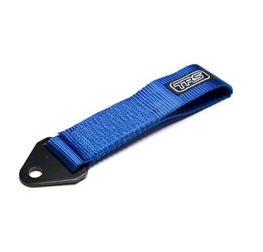 Fabric Tow Loop Strap Fixed Length for Front or Rear Bumper, High Blue