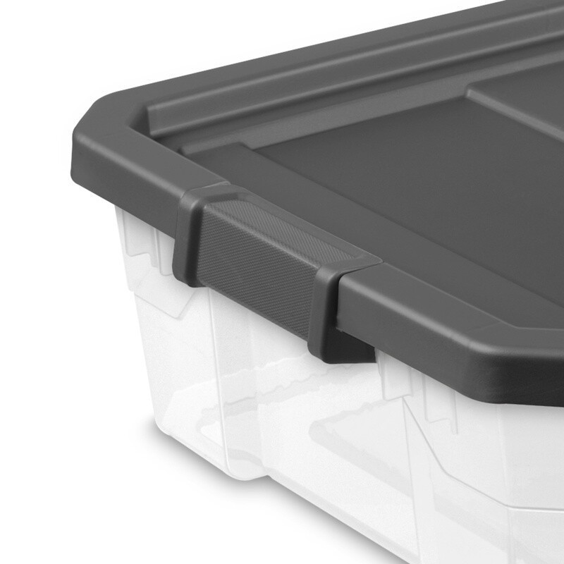 Durable Stackable Storage Bins W/ Lids 40 Quart 2 Pack Heavy Duty Clear Plastic