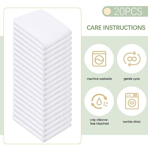 20 Pack Fitted Sheets Bulk with Pocket Elastic Corners Comfy Twin White