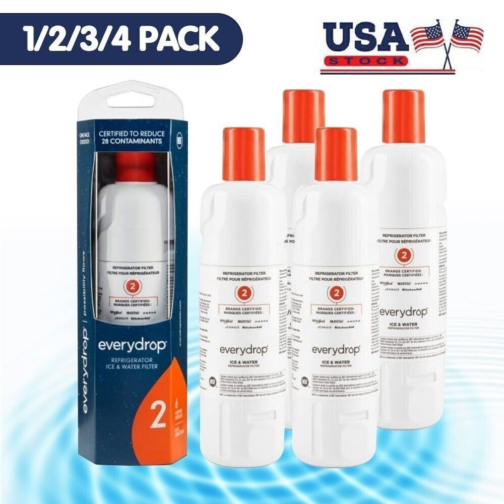 1/2/3/4 PC ΕVΕRYDROP ΕDR2RXD1 Refrigerator Wate Filter 2 Replacement Home US NEW
