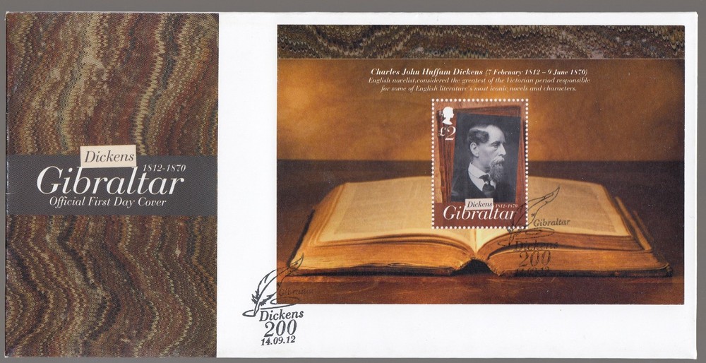 Gibraltar 2012 FDC MS Charles Dickens Death Bicentenary
