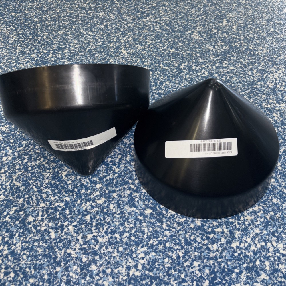 Black Cone Piling Cap 9” - Marine Dock Post Protector (P# 233-BLC09)