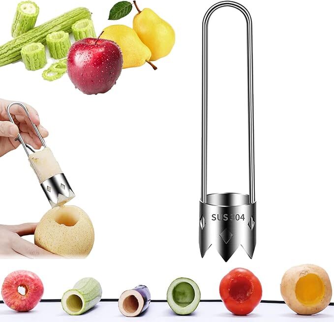 Universal Stainless Steel Fruit Core Remover,Durable Corer with Ergonomic Handle