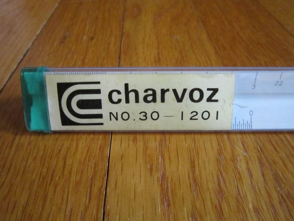 Vtg Charvoz 12" Architect Drafting Ruler 3 Sided Triangular Plastic 30-1201 Case