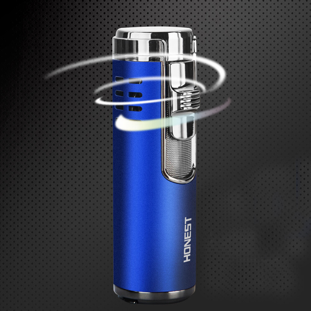 4 Jet Flame Torch Lighter Cigar Lighter Adjustable Refillable Butane Gas Gift