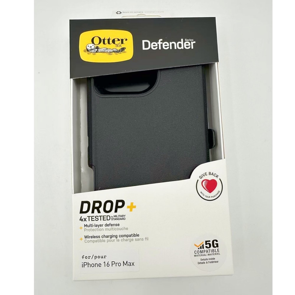 OtterBox Defender Case with Holster Case for (iPhone 16 Pro Max), Black Case