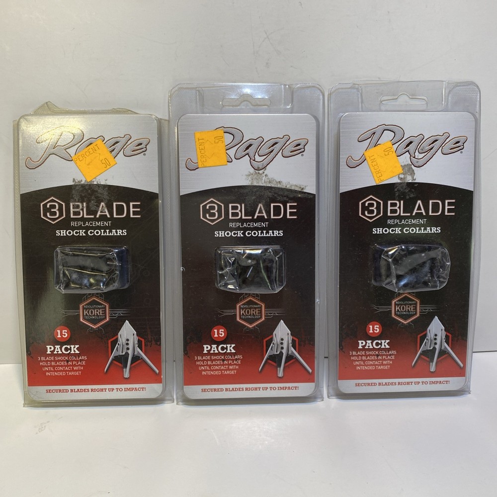 (3) Rage Kore 3 Blade Replacement Shock Collars 15 Pack Kore
