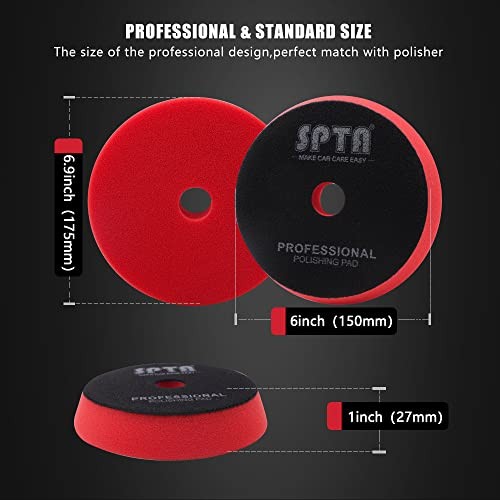 Buffing Polishing Pads, 6'' Orbital Buffer Pads Hook and Loop Buffing 150mm