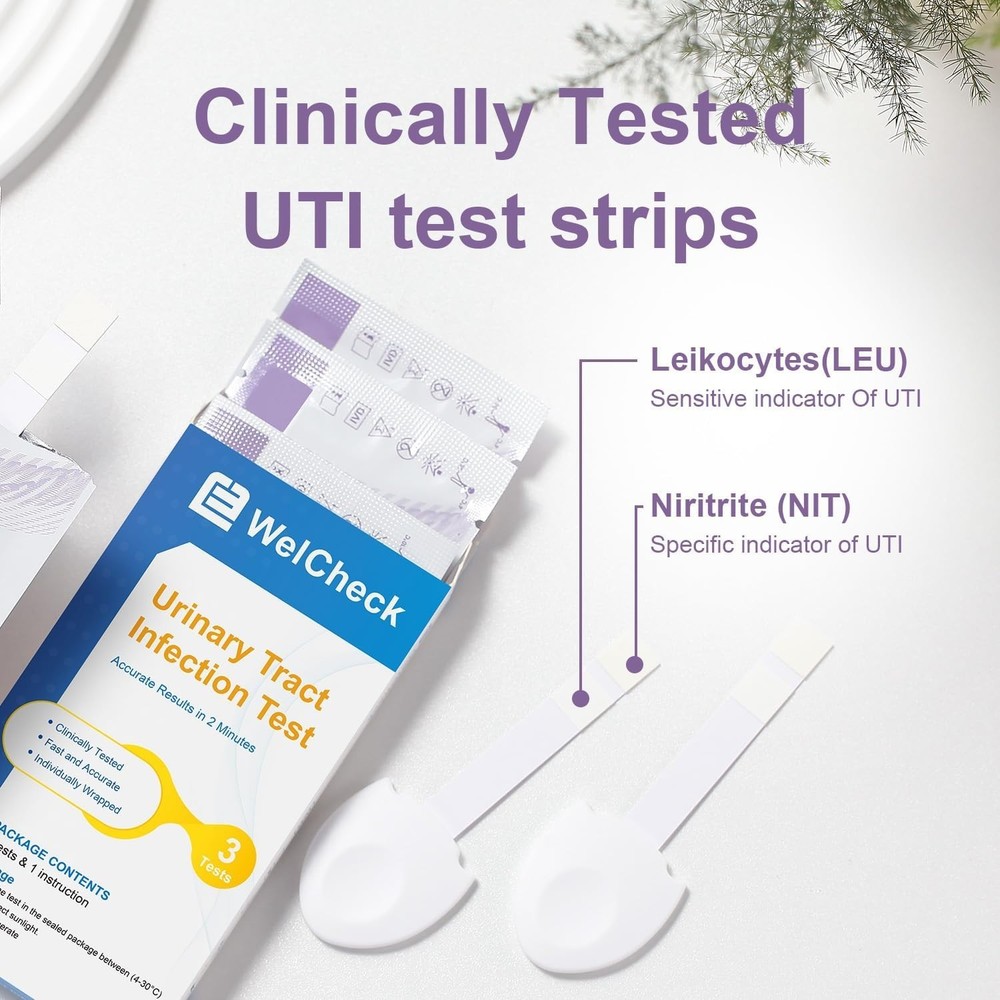WelCheck UTI Test Strips, Urinary Tract Infection Test for Home Use, Quick