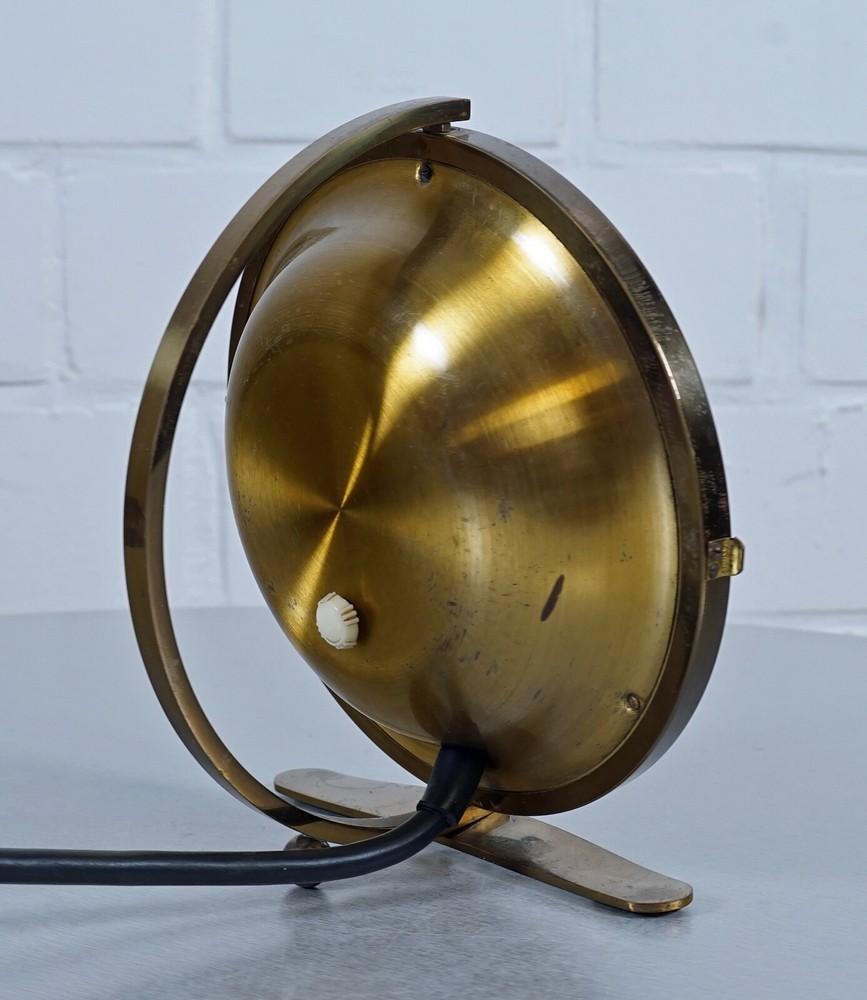 elegant FUTE brass clock table clock electric with creeping second 1950s