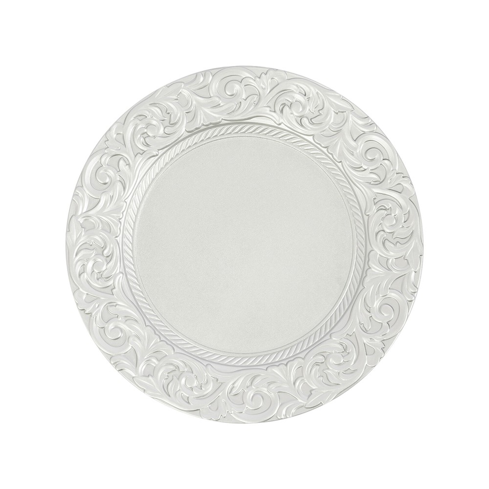 150pcs Plates Set, Silver Round Plates with Patterns, Reusable, for Restaurant