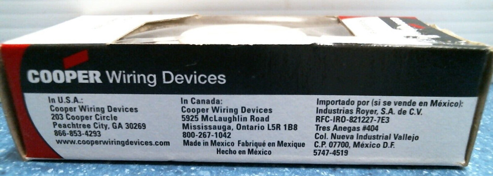 Cooper Single Receptacle, Light Almond (817LA-BOX) FS