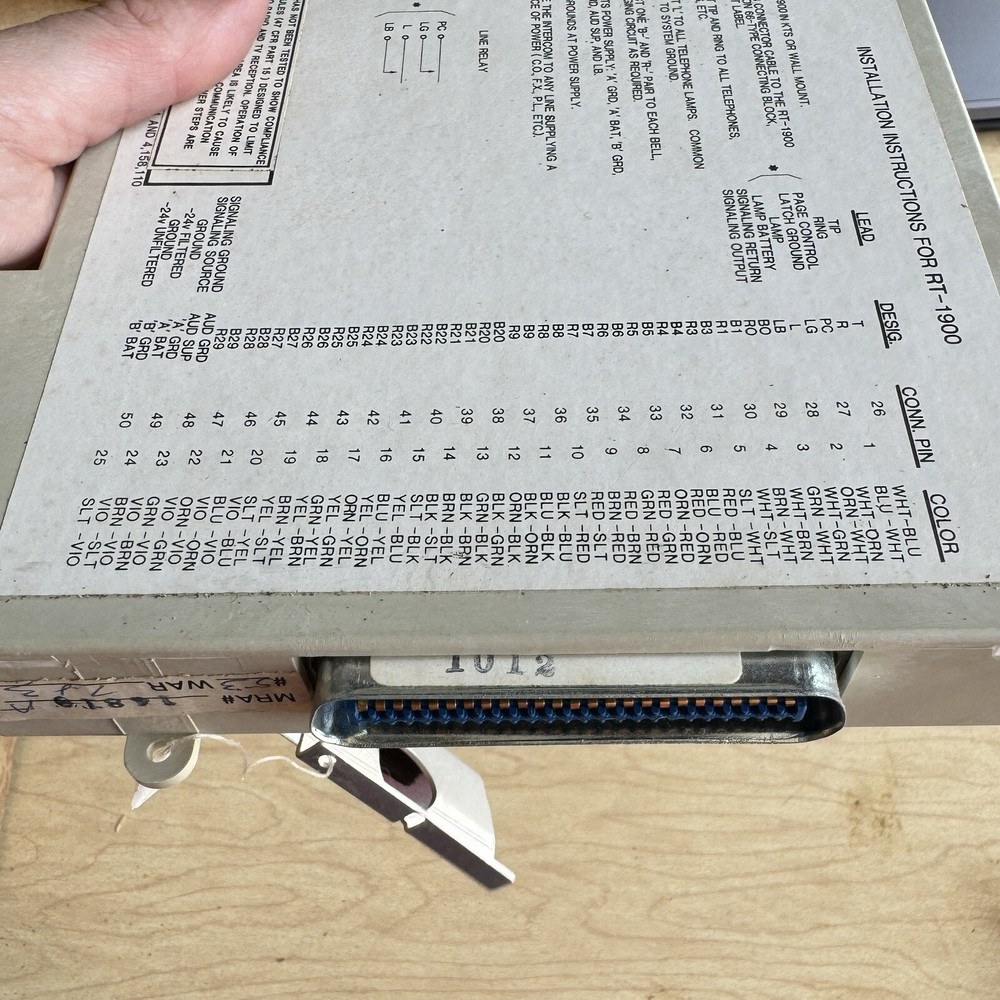 TELCO TONE COMMANDER RT-1900 Antique Rotary Dial Intercom System With Manual