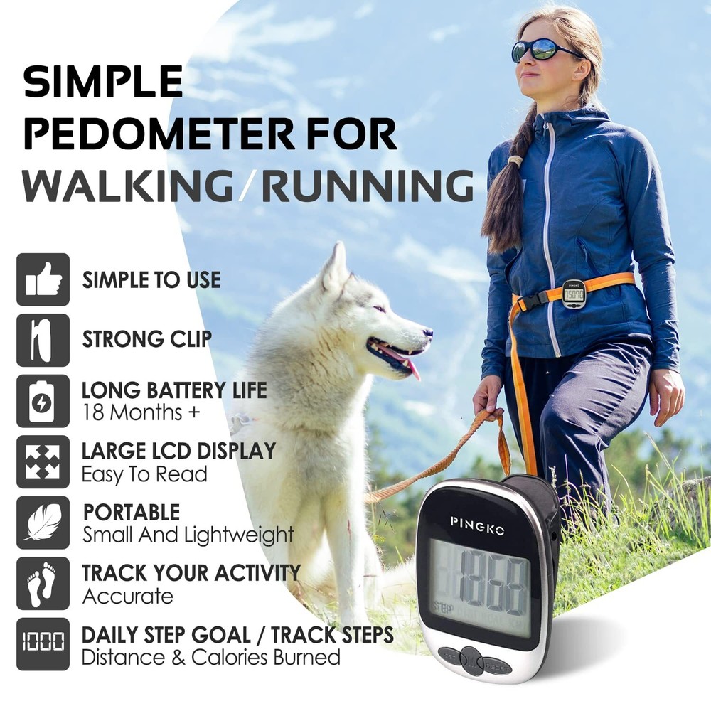 Track Steps Multi-Function Portable Sport Pedometers Step/Distance/Calories C...