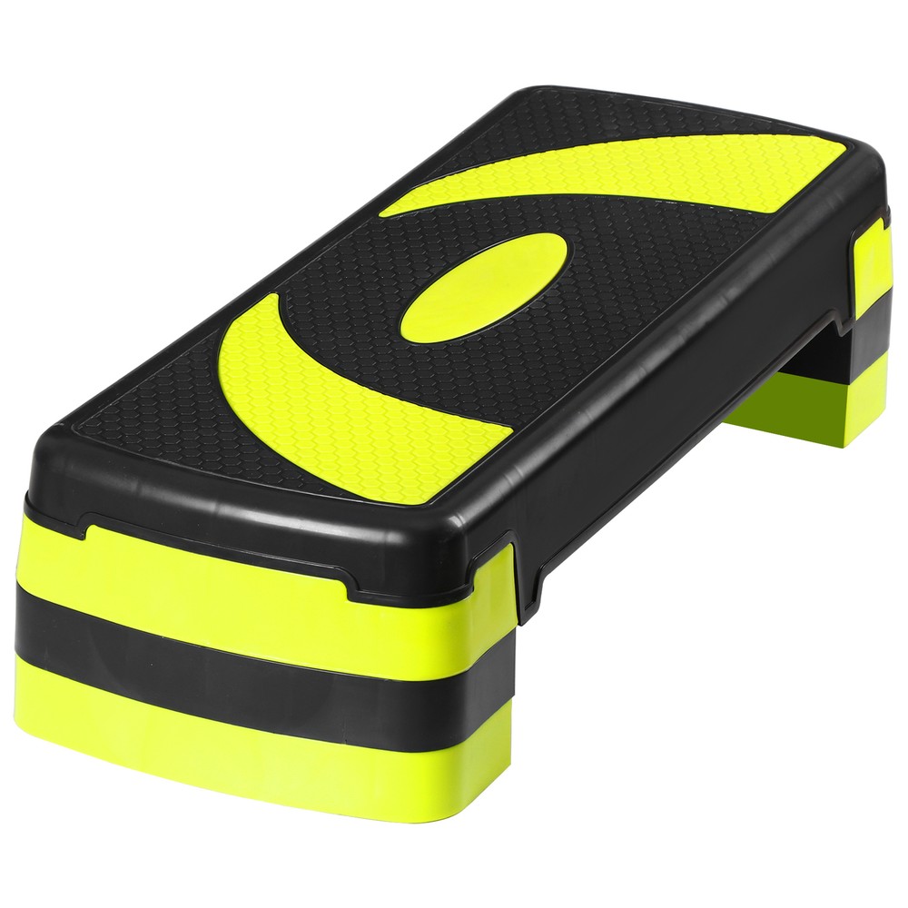 Adjustable Aerobic Stepper Workout Step with 4 Risers Exercise Platform Trainer