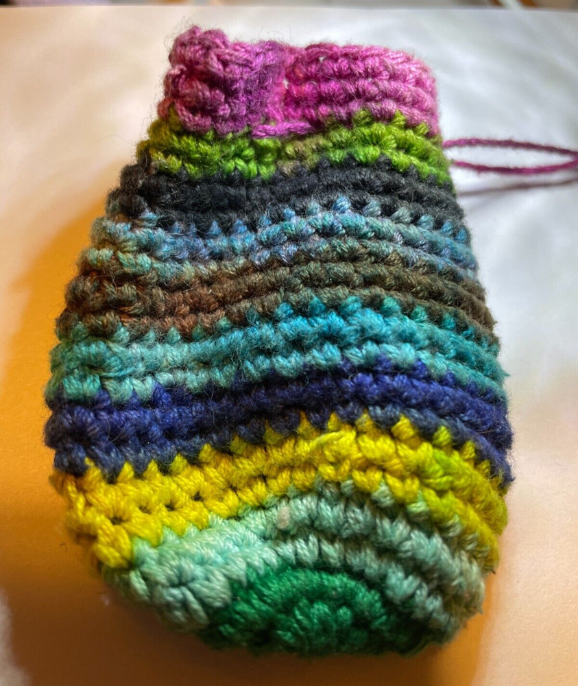 Hand-Crocheted Drawstring Trinket Pouch