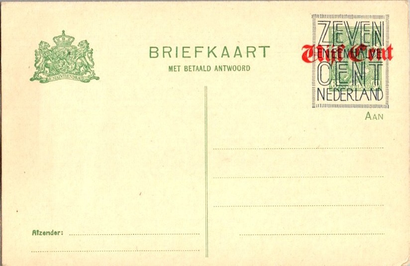 Netherlands Higgins & Gage 118 Unused.