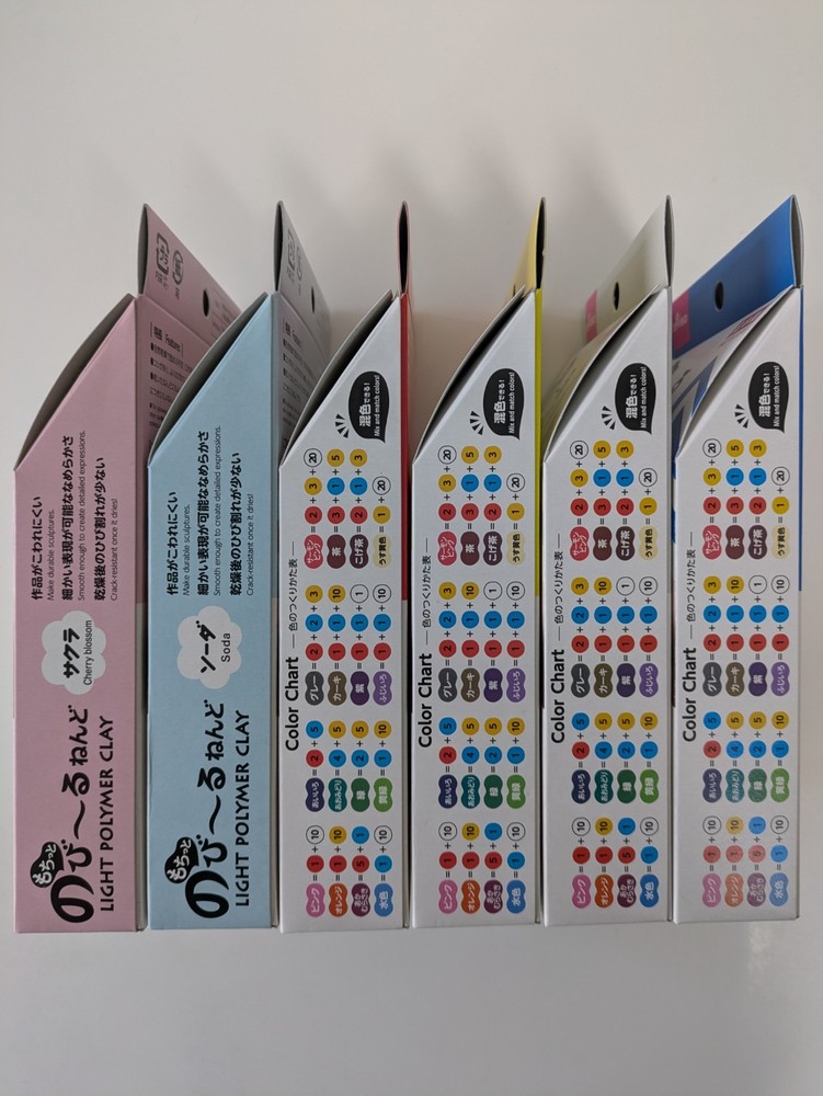 [6 Color Set] Daiso Japan Light Polymer Clay