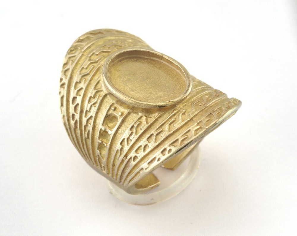 Ring Adjustable Ring Bezel Raw brass (16.5mm 6US inner size - Adjustable ) 3344