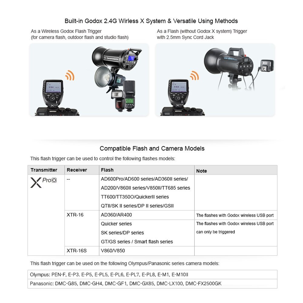 US Godox XPro-O TTL HSS Flash Transmitter Trigger For Olympus Panasonic Camera