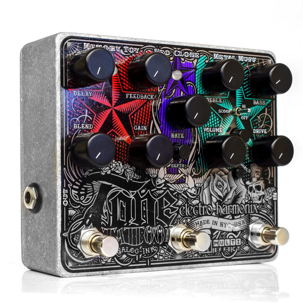 Electro-Harmonix Tone Tattoo Distortion Chorus & Delay Multi Effect Pedal