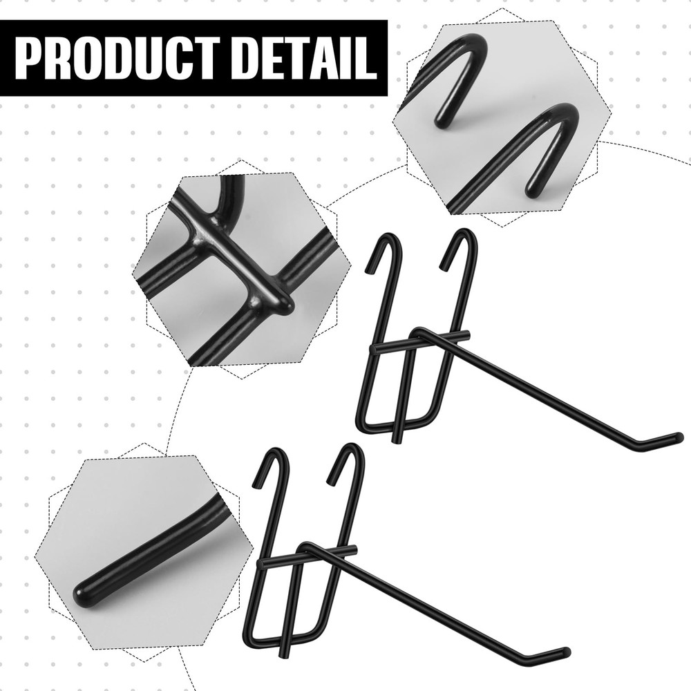 4 Inch Grid Wall Hooks 25 Pcs Gridwall Panel Hooks Garage Wall Mount Organize...
