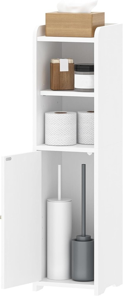 Bathroom Storage Cabinet Small Corner Floor Cabinet with Doors and Adjustable...