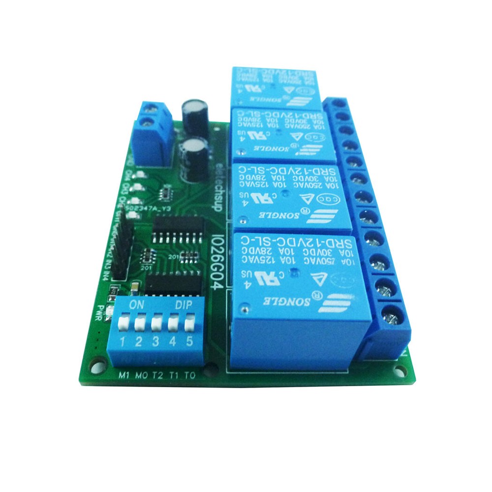 24V 4CH Toggle/ Delay Dip Switch Relay Flip-Flop Bistable Self-locking Trigger