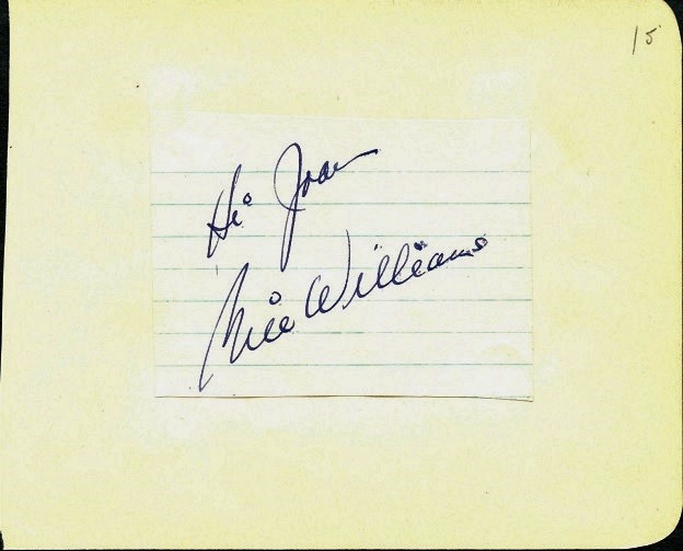 Vintage BILL WILLIAMS / BARBARA HALE Autographs