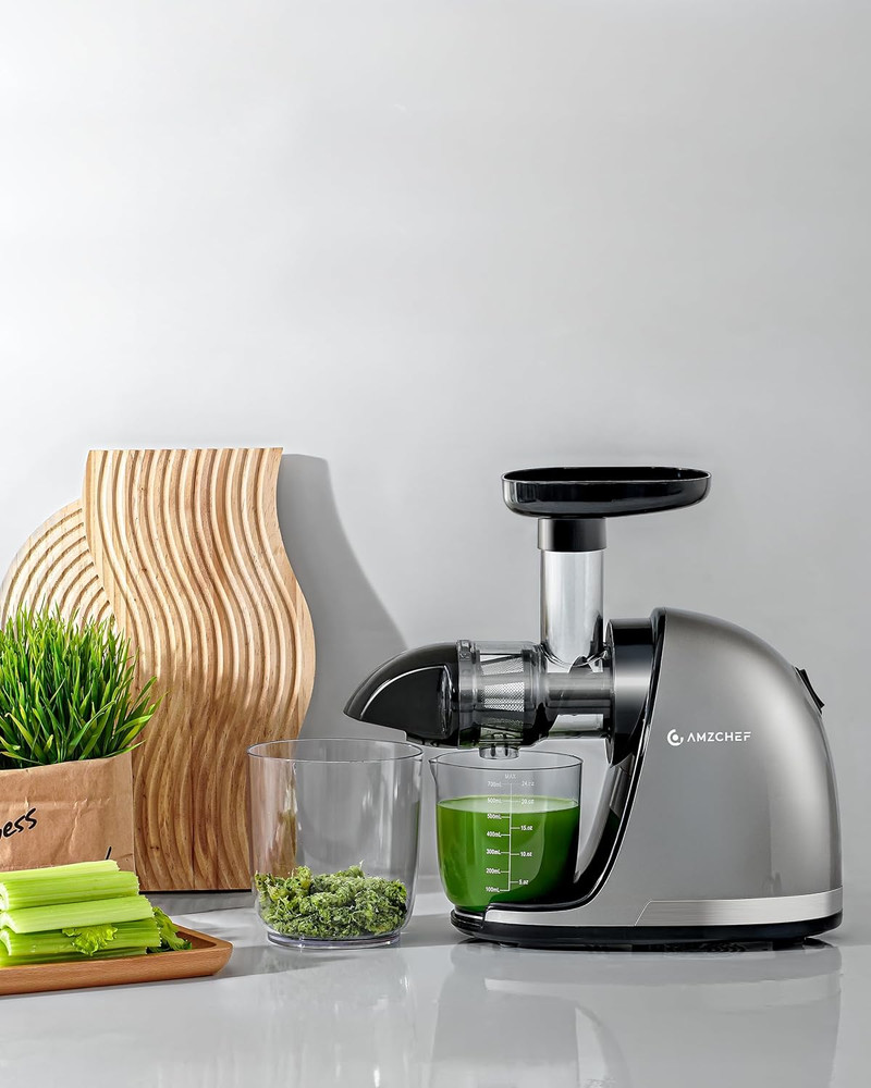 Cold Press Masticating Juicer Machine - 90% Yield Reverse System, Quiet Motor fo