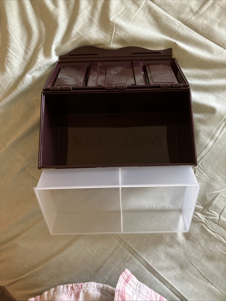 Hershey's Chocolate S'Mores Sectioned Caddy Carry Case Snap Shut Storage New!