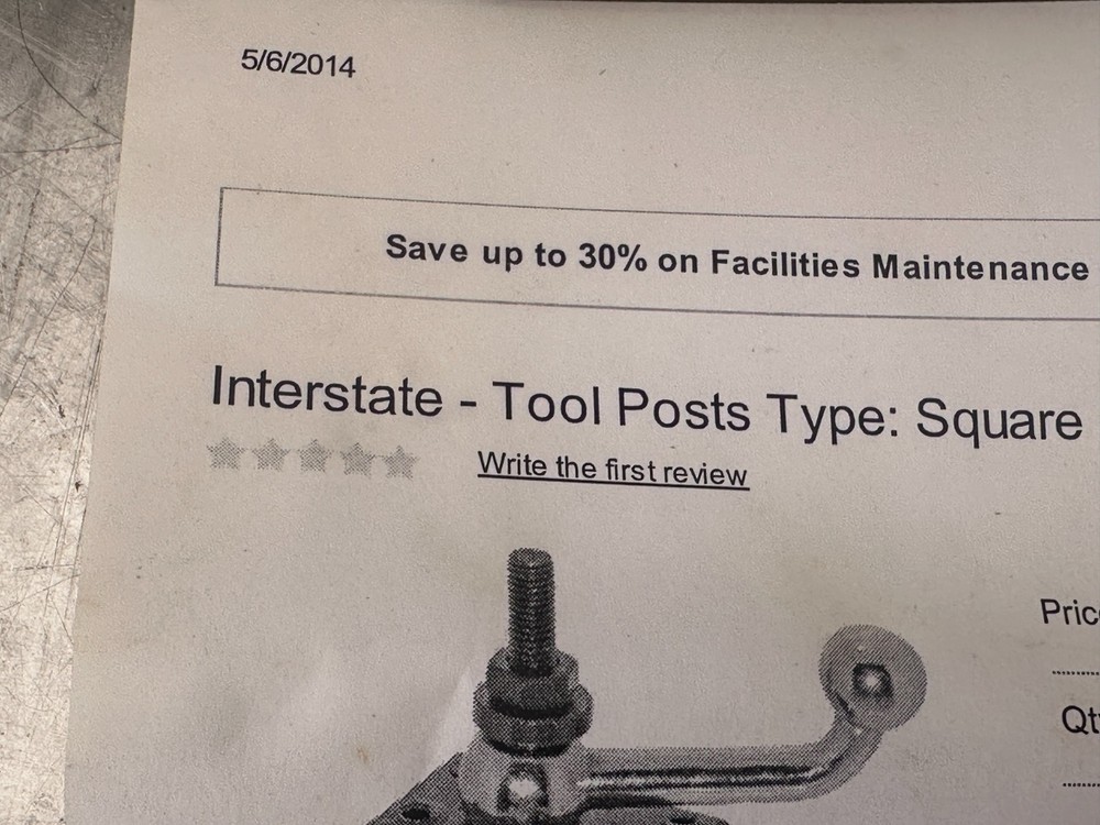 Interstate 904225 Square Indexing Turret Tool Post 2 1/2"