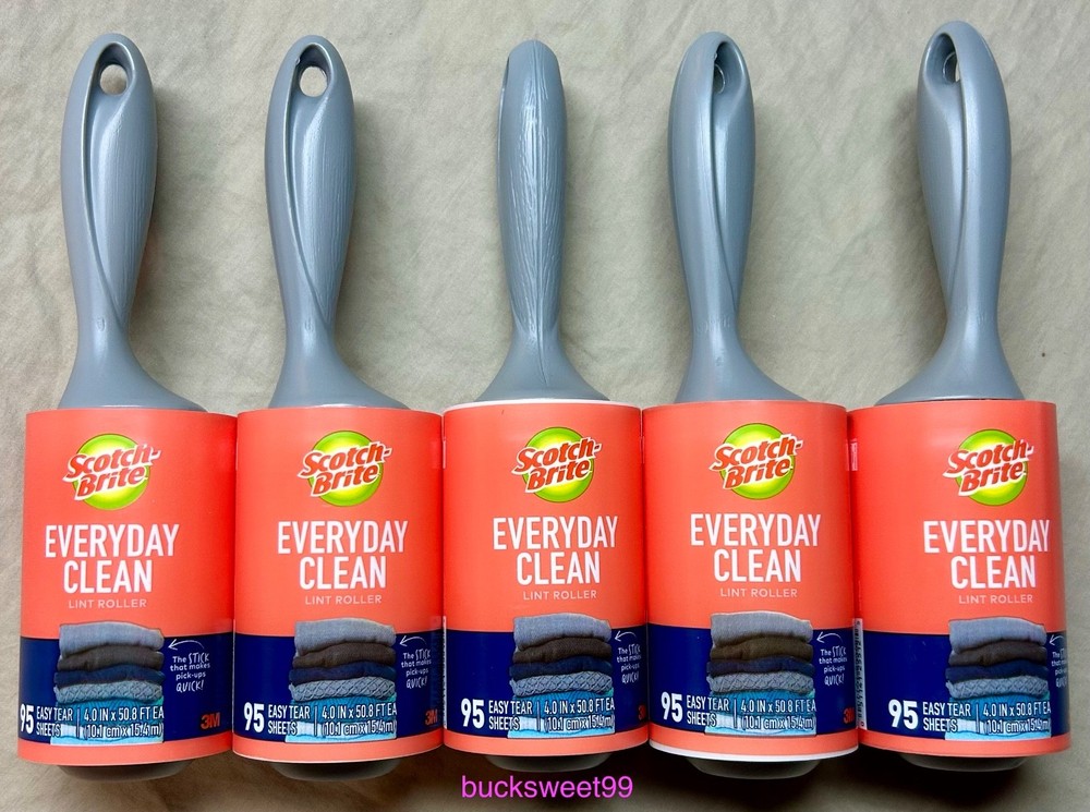 Scotch-Brite  Everyday Clean Lint Roller - 95 Sheets each - 5 ROLLERS