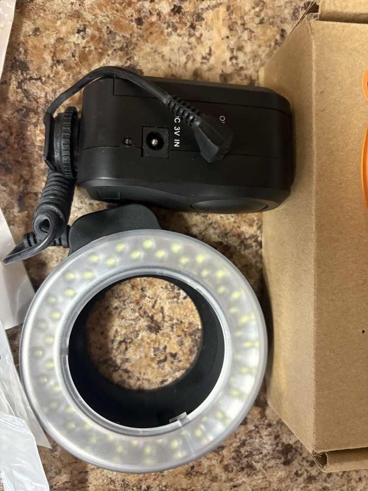 Chrome Macro Led Ring Light With 5 Adapter Rings