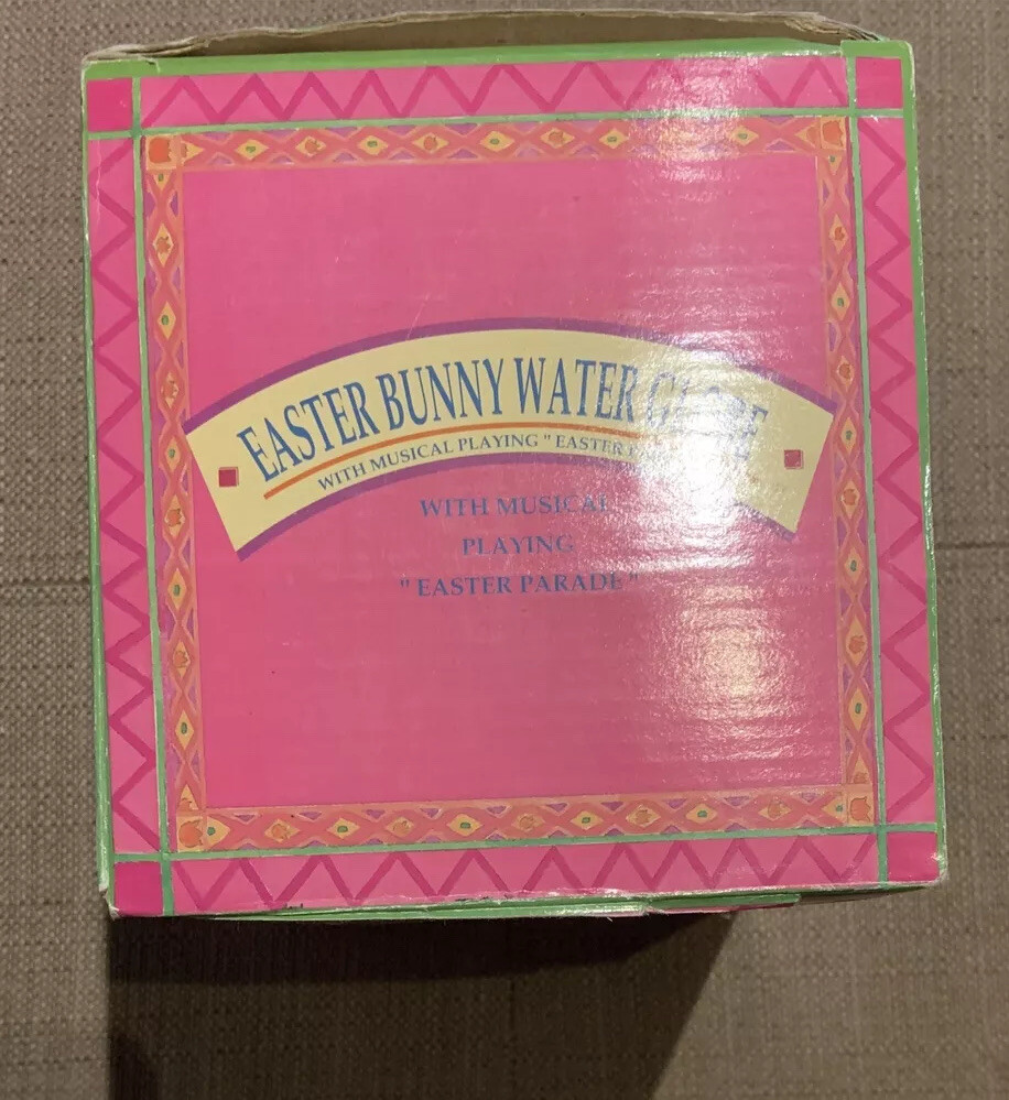 Easter Bunny Rabbit Musical Egg Shaped Water Globe Spring Easter Parade