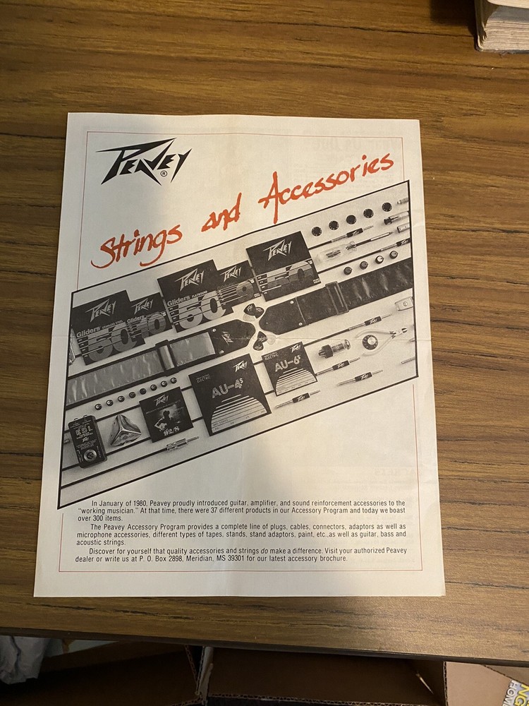Vintage Rare Peavey Strings and Accessories Program 1984