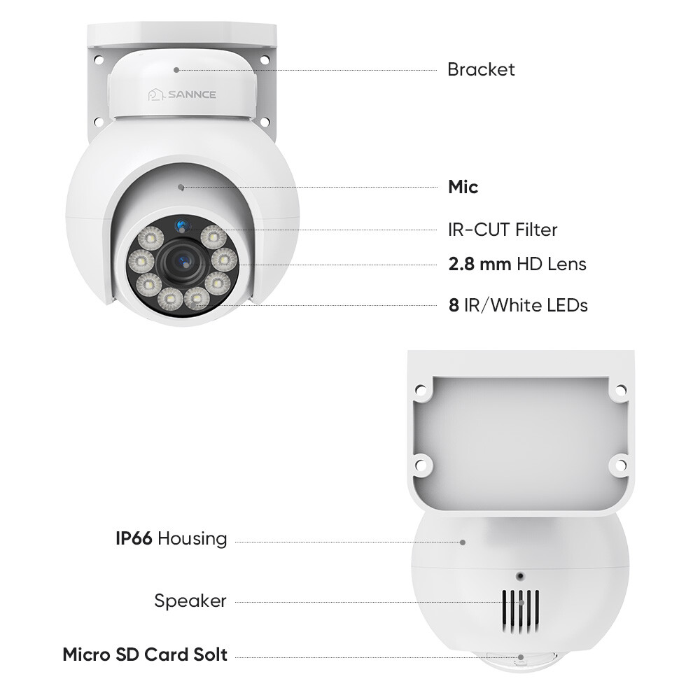 SANNCE 8CH 4K NVR 8MP PT POE Security Camera System Auto Tracking Two Way Audio